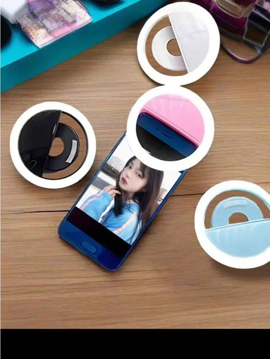 Portable pink Clip-On LED Selfie Ring Light for Smartphones, computers NIB - Picture 6 of 8
